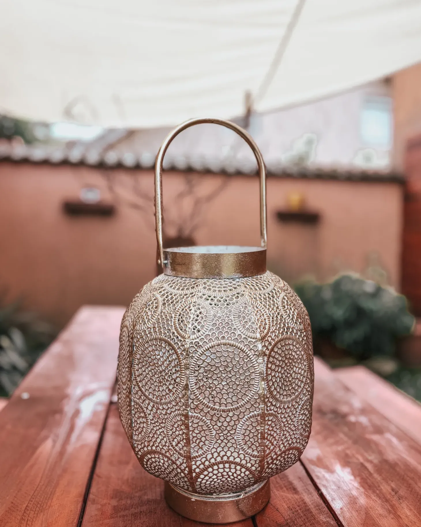 Lampion LANTAU Metal 30 cm Złoty