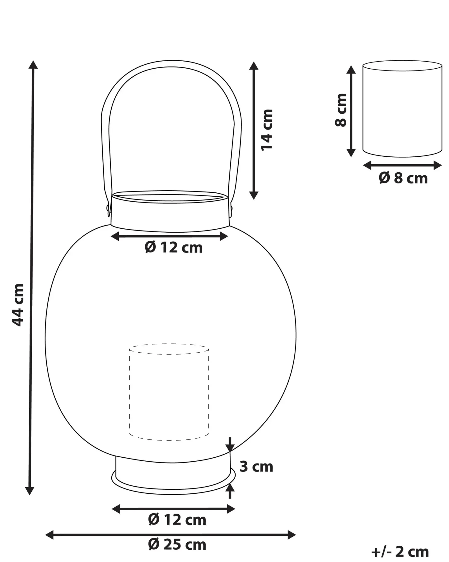 Lampion LANTAU Metal 30 cm Złoty