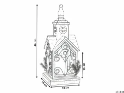 Lampion LED SYVANSI Wzór świąteczny 46 cm Jasnobrązowy