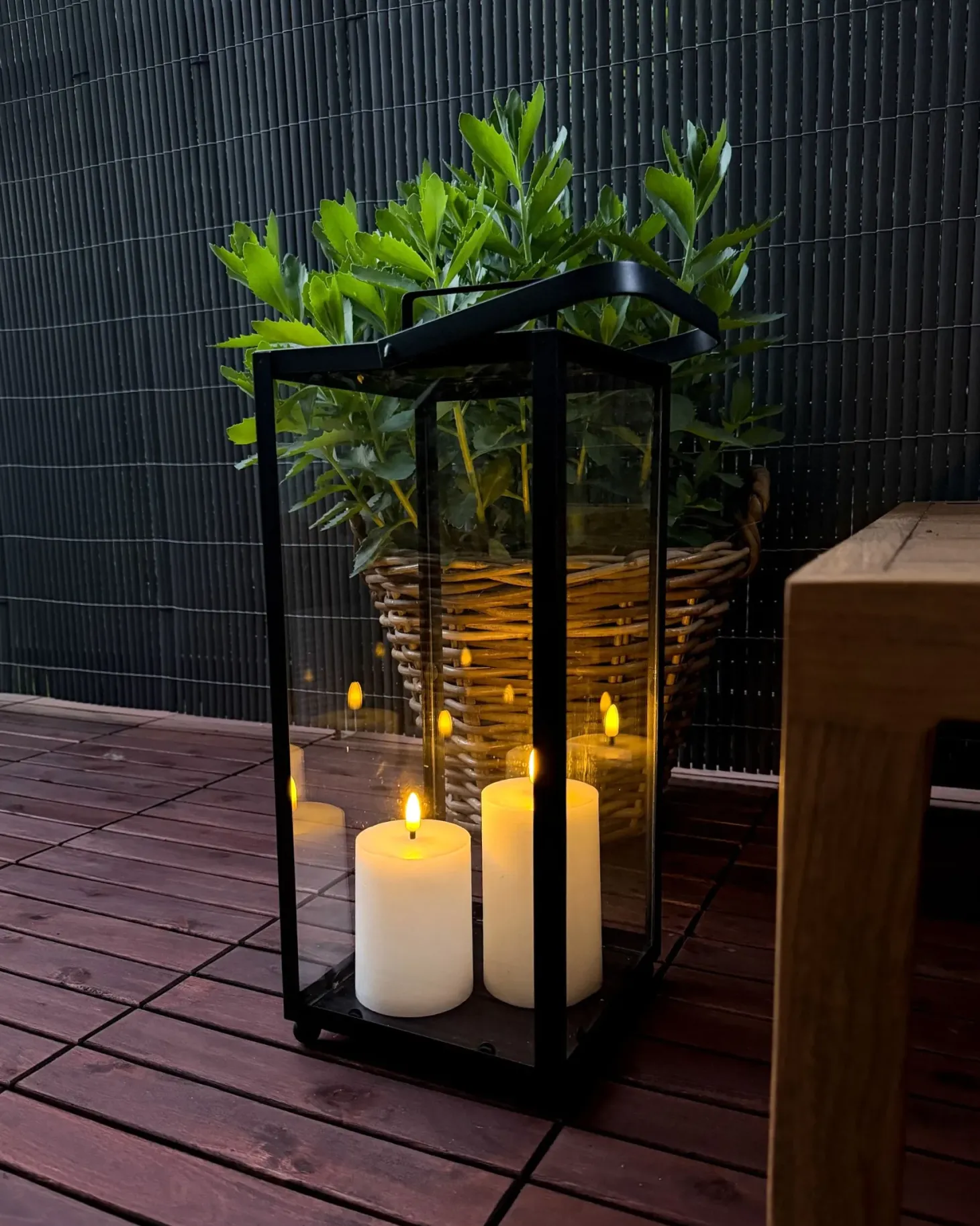 Lampion LEPAR Metal 53 cm Czarny