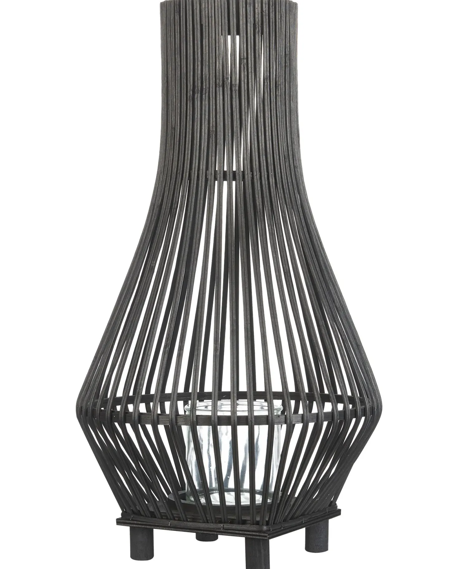 Lampion LEYTE Bambus 58 cm Czarny