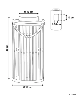 Lampion LUZON Wierzba 40 cm Czarny