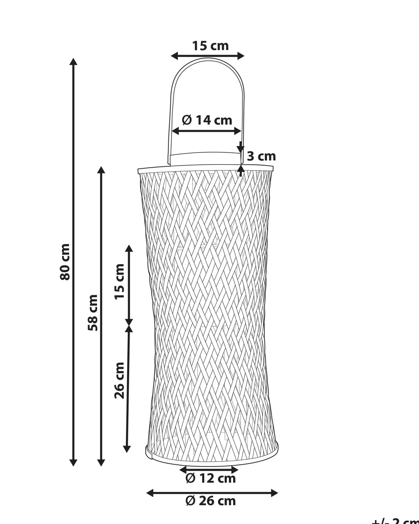 Lampion MACTAN Bambus 58 cm Czarny