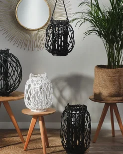 Lampion MAURITIUS Wierzba 40 cm Czarny