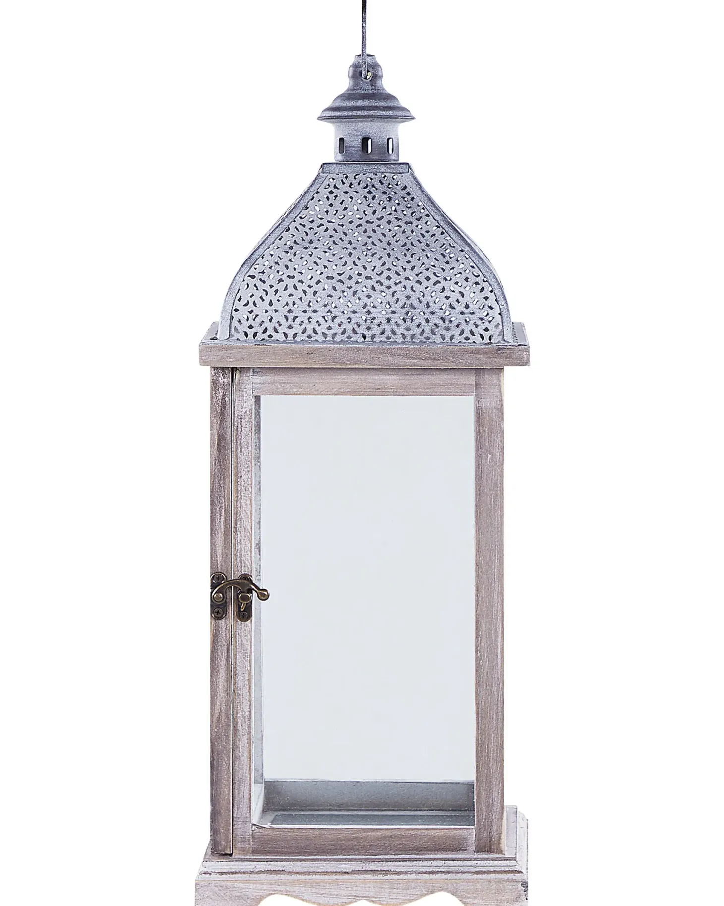 Lampion SAMAR Drewno sosnowe 47 cm Biały