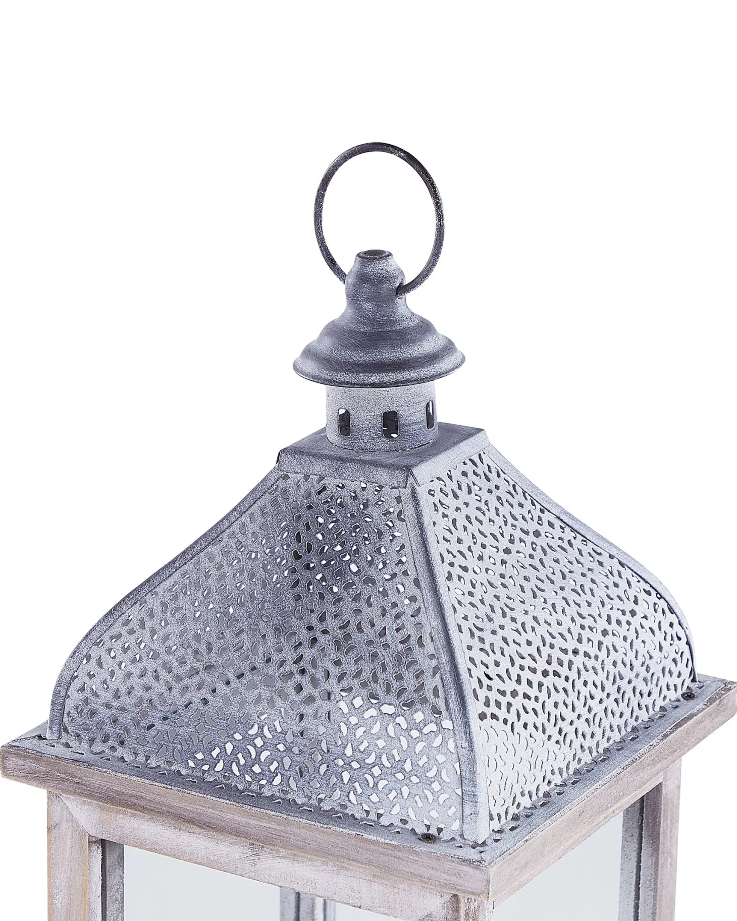 Lampion SAMAR Drewno sosnowe 47 cm Biały