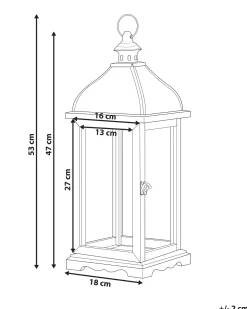 Lampion SAMAR Drewno sosnowe 47 cm Biały