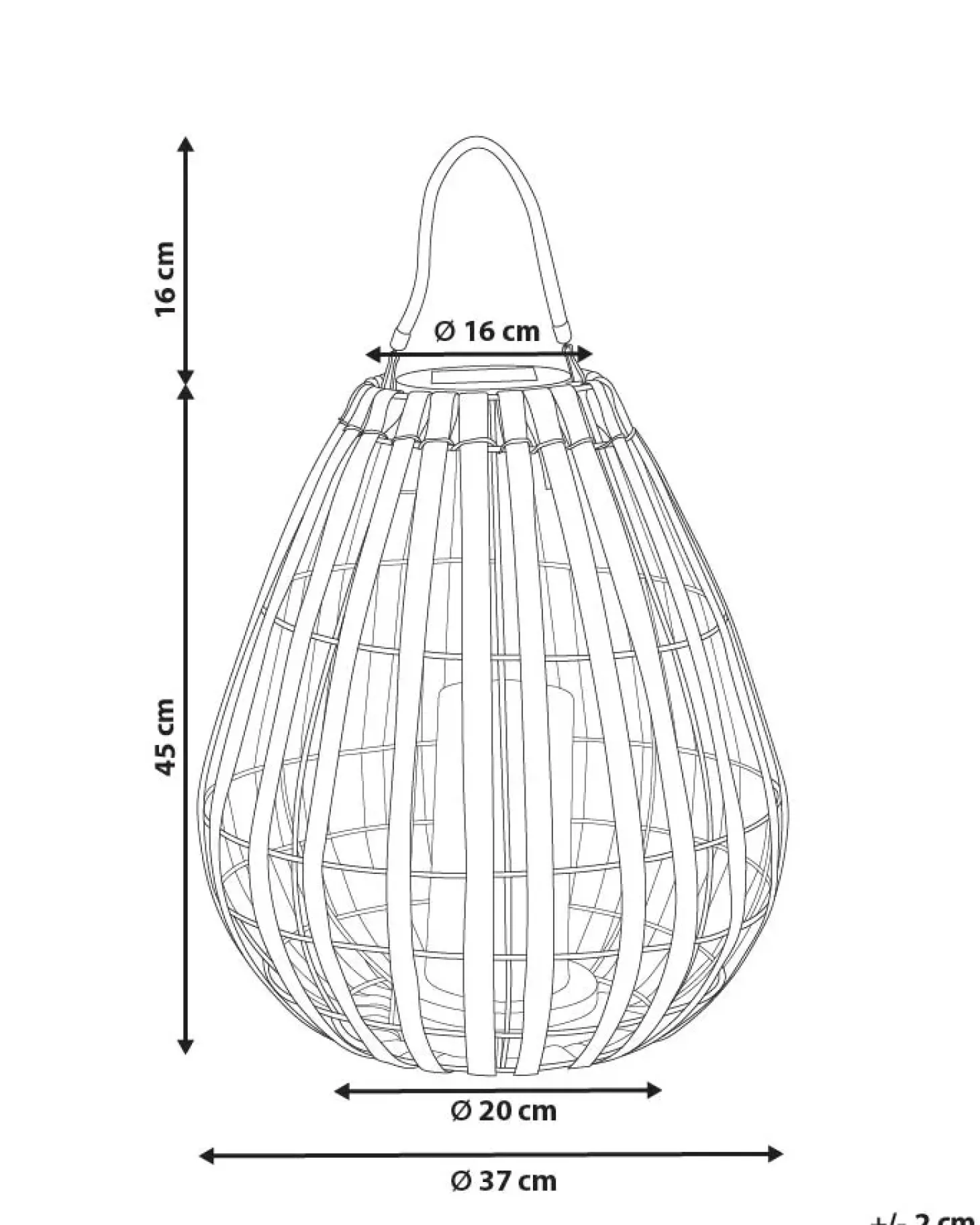 Lampion solarny LUFUPA 61 cm Ciemnobrązowy