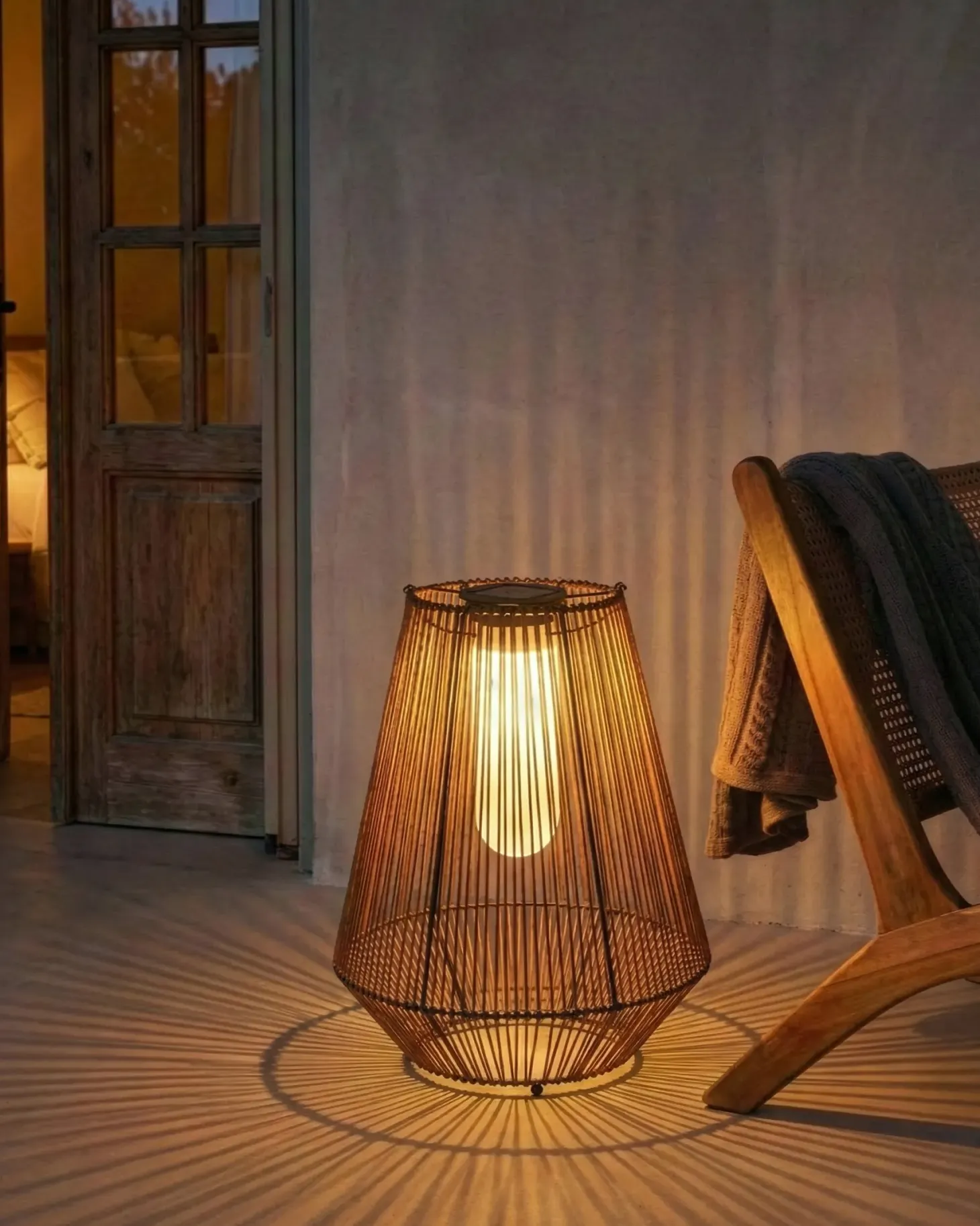 Lampion solarny LUSWISHI 68 cm Naturalny