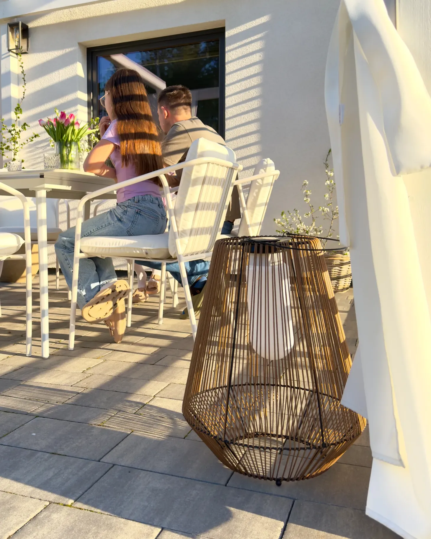Lampion solarny LUSWISHI 68 cm Naturalny