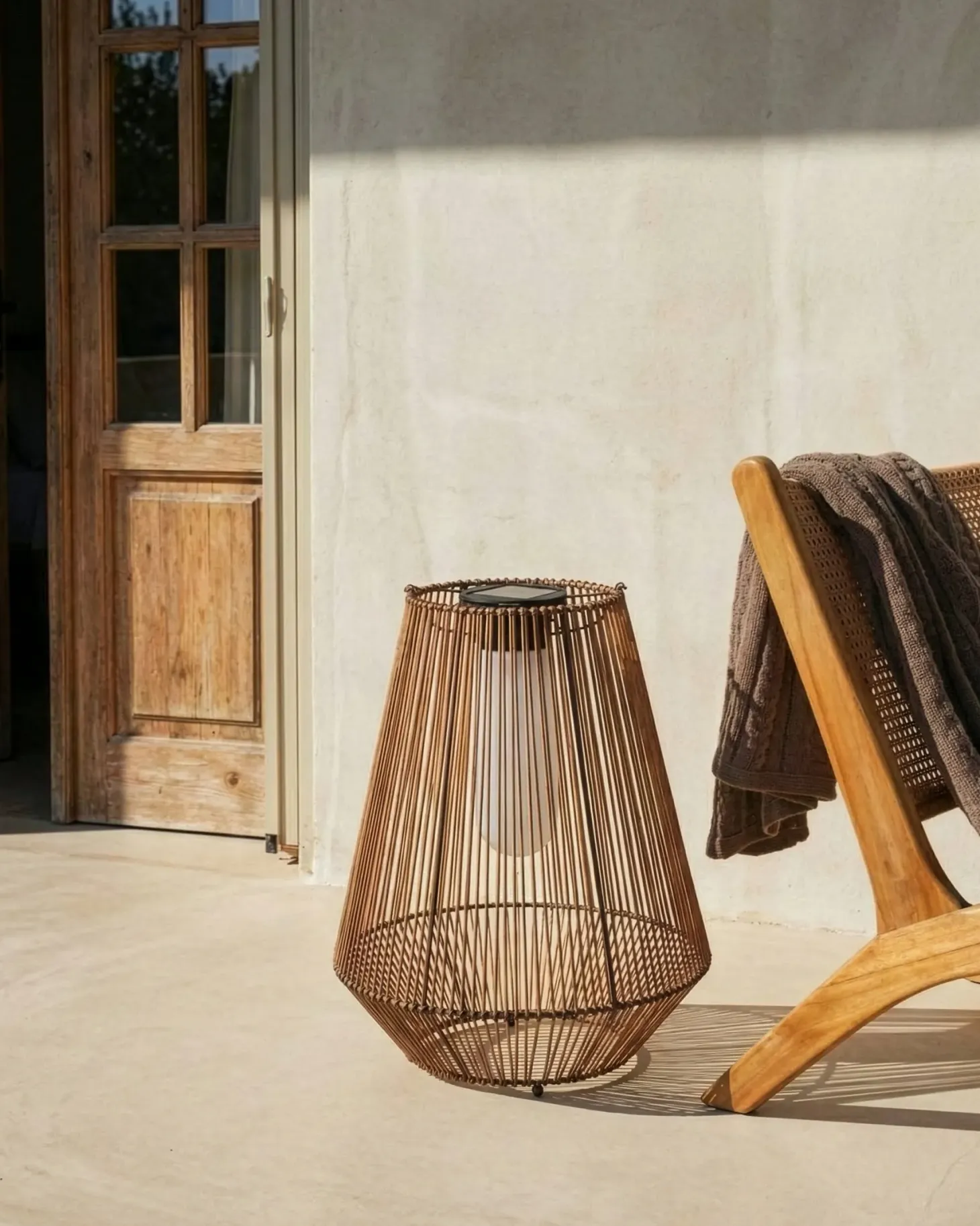 Lampion solarny LUSWISHI 68 cm Naturalny