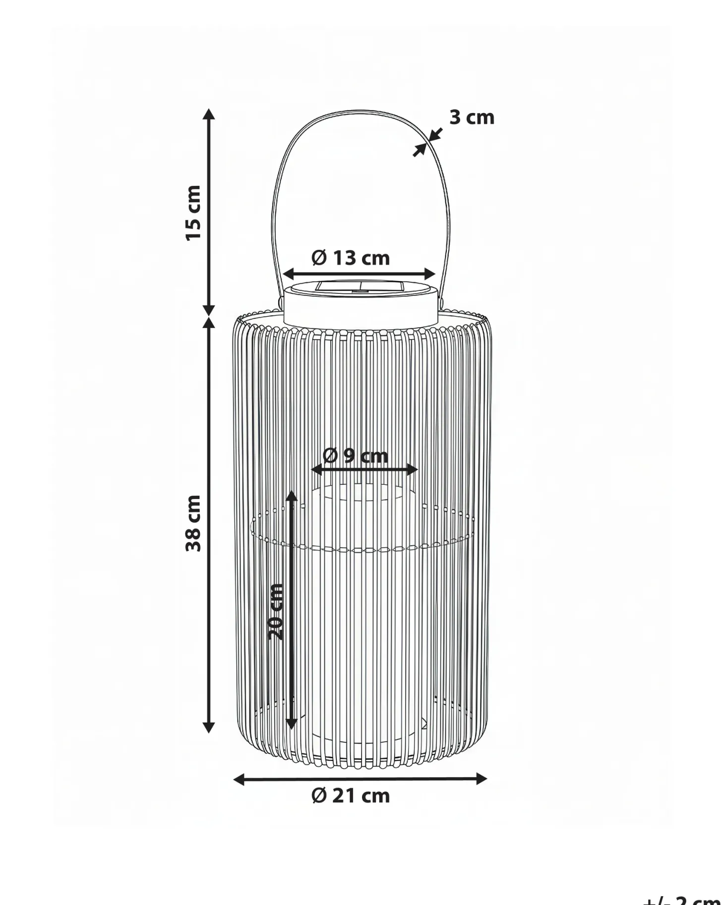 Lampion solarny MACHILI 53 cm Brązowy