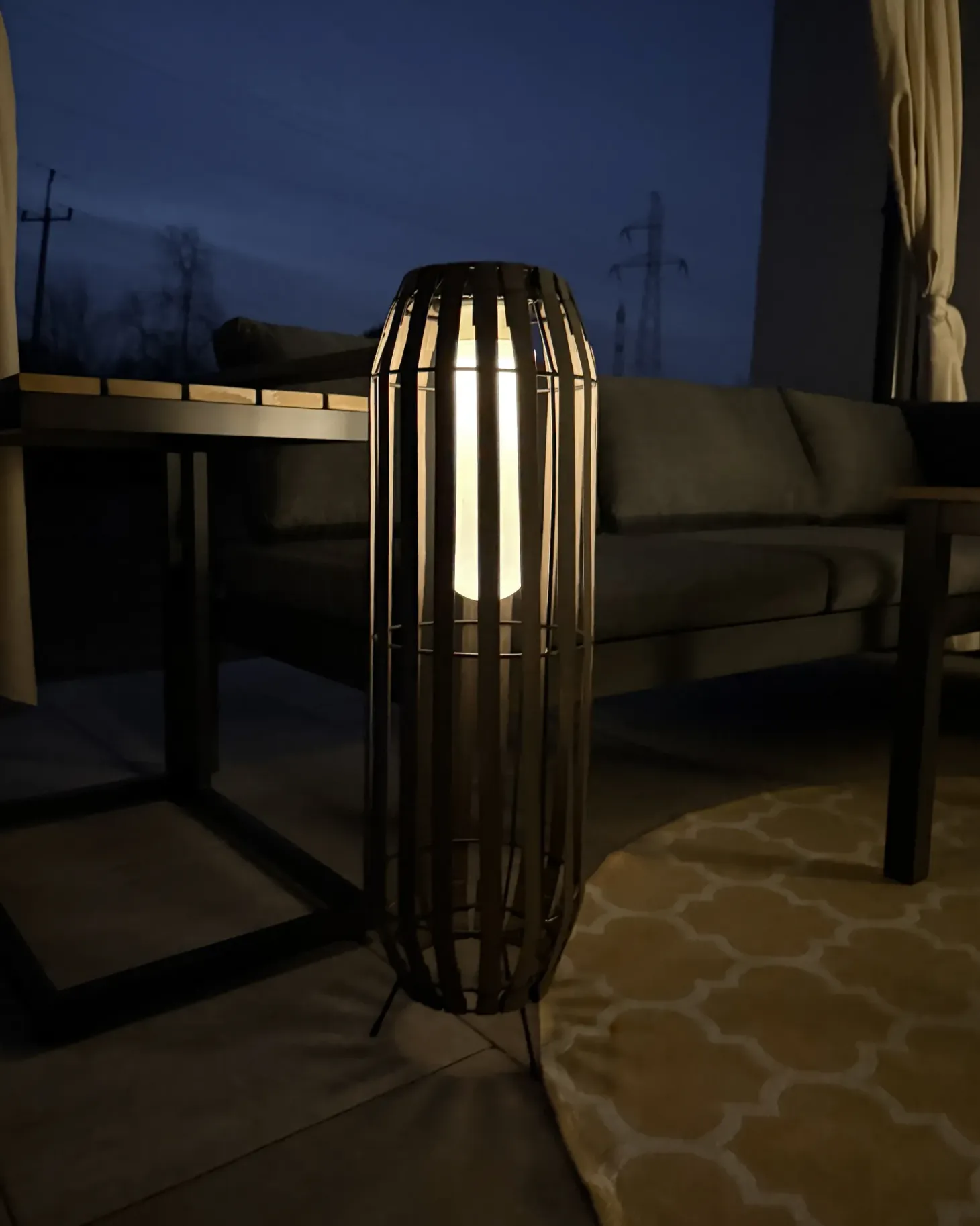 Lampion solarny MUZIZI 69 cm Ciemnobrązowy