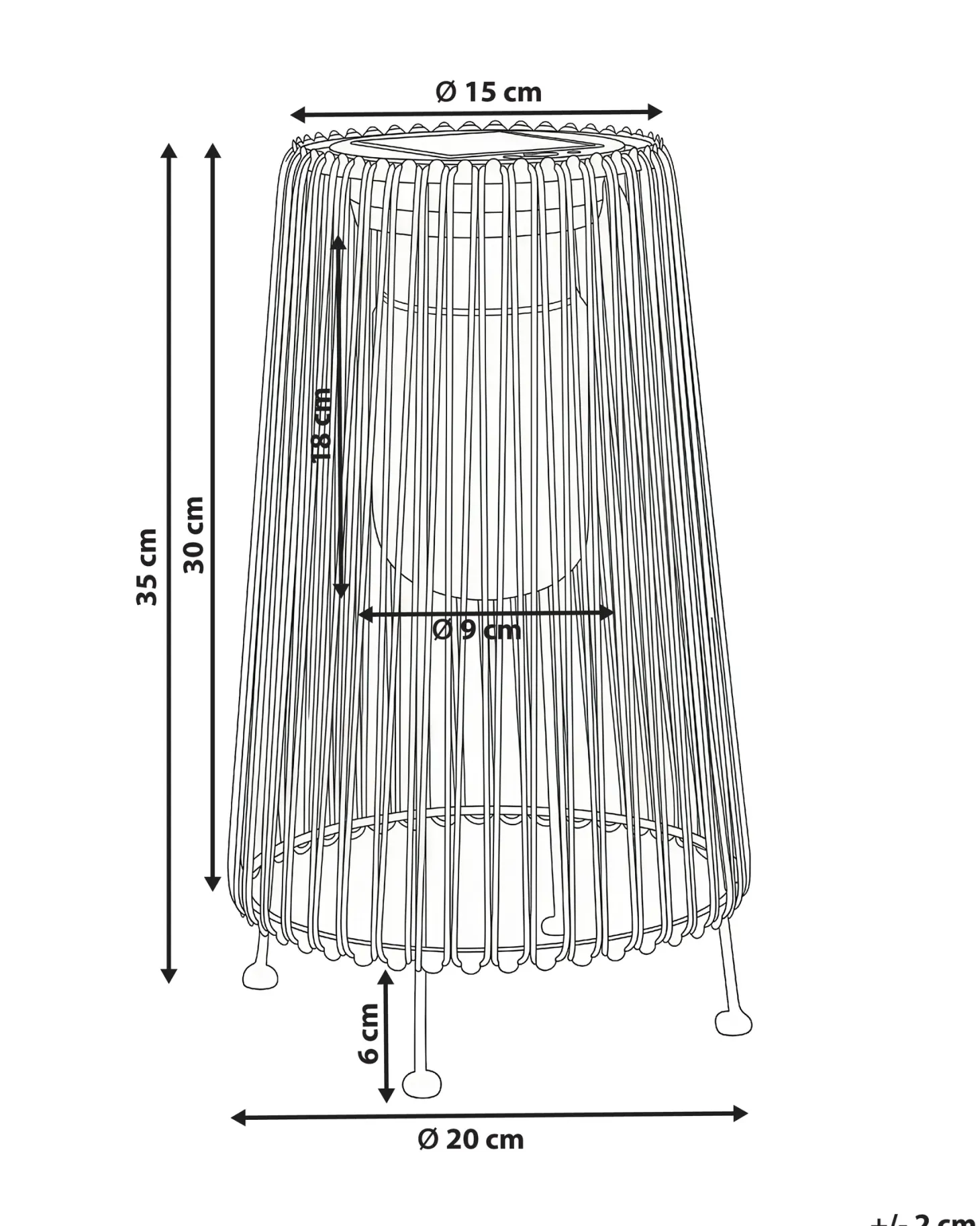 Lampion solarny SEMLIKI 35 cm Naturalny
