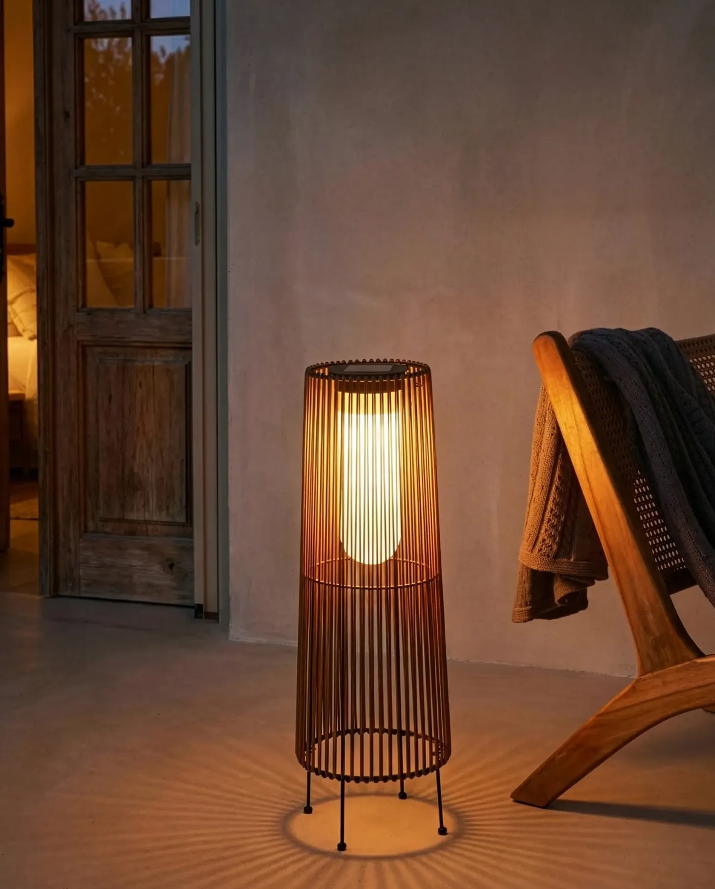 Lampion solarny SEMLIKI 68 cm Naturalny