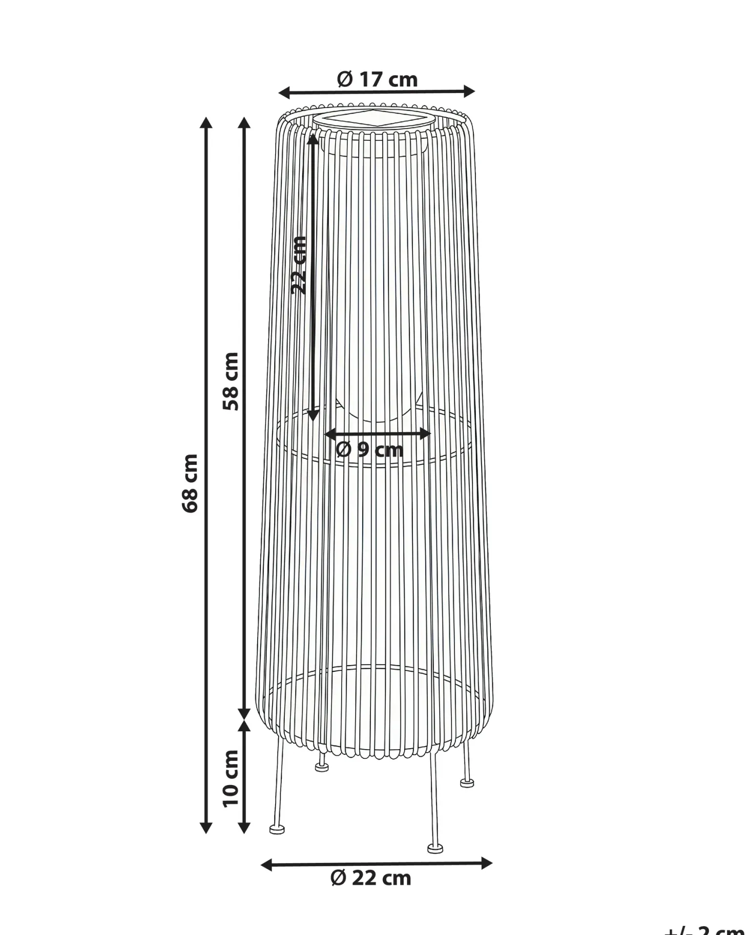 Lampion solarny SEMLIKI 68 cm Naturalny