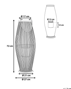 Lampion TAHITI Bambus 72 cm Czarny