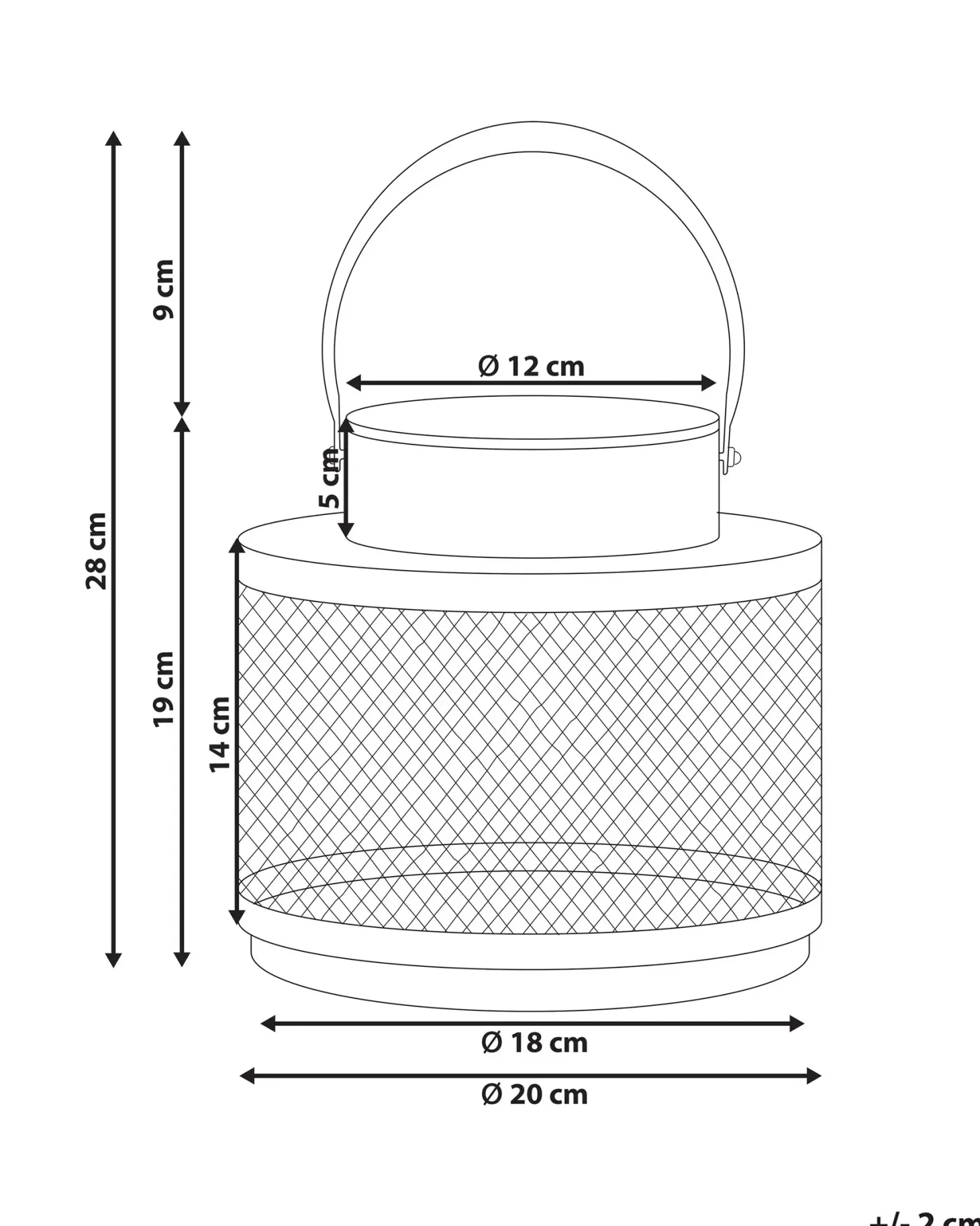 Lampion YAMDENA Metal 19 cm Czarny