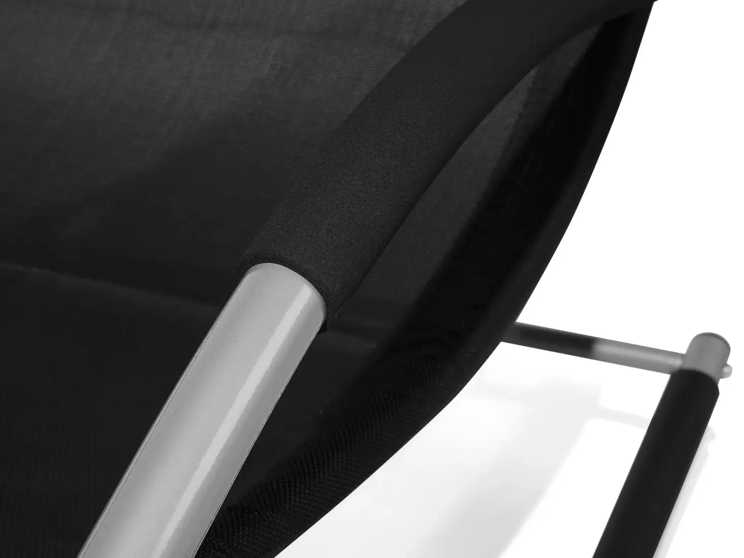 Leżak ogrodowy bujany CARANO Metal Czarny