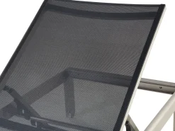 Leżak ogrodowy FOSSATO Rozkładany Metal Czarny