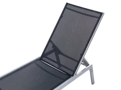 Leżak ogrodowy NOLI Rozkładany Metal Czarny