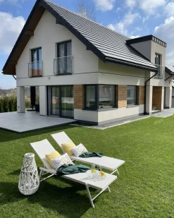 Leżak ogrodowy PORTOFINO Rozkładany Metal Biały
