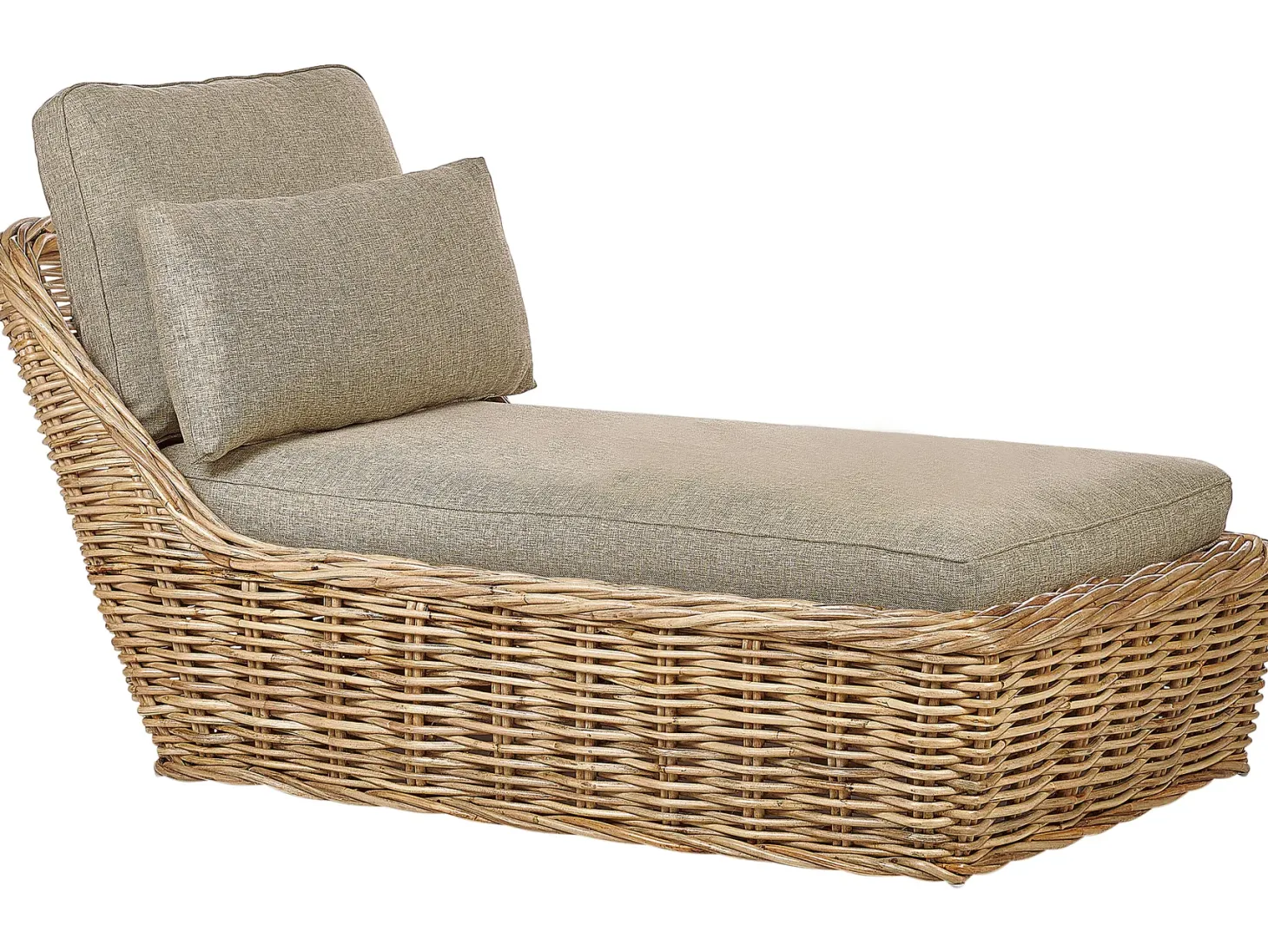 Leżak ogrodowy z poduszką BELSITO Rattan Naturalny