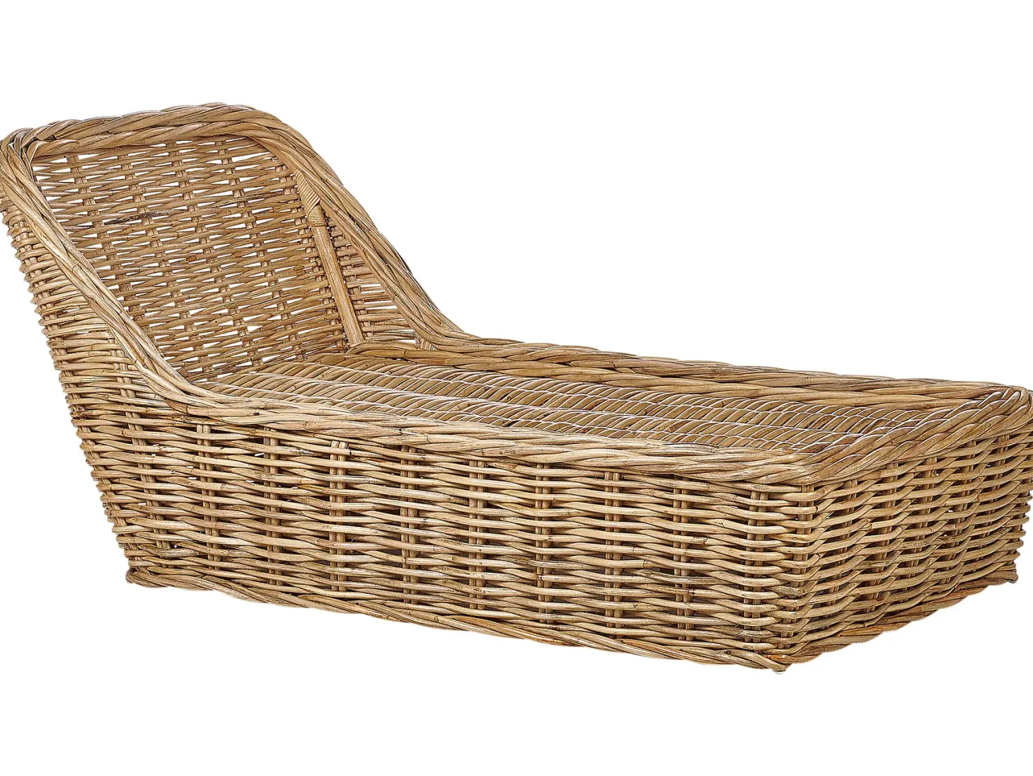 Leżak ogrodowy z poduszką BELSITO Rattan Naturalny
