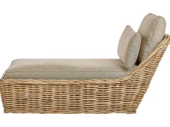 Leżak ogrodowy z poduszką BELSITO Rattan Naturalny