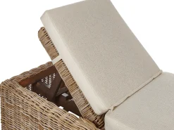 Leżak ogrodowy z poduszką PALESE Rozkładany Rattan Naturalny