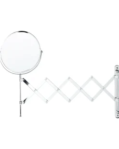 Lusterko kosmetyczne ścienne na wysięgniku YVELINES 57 cm 36 cm Metal Srebrny