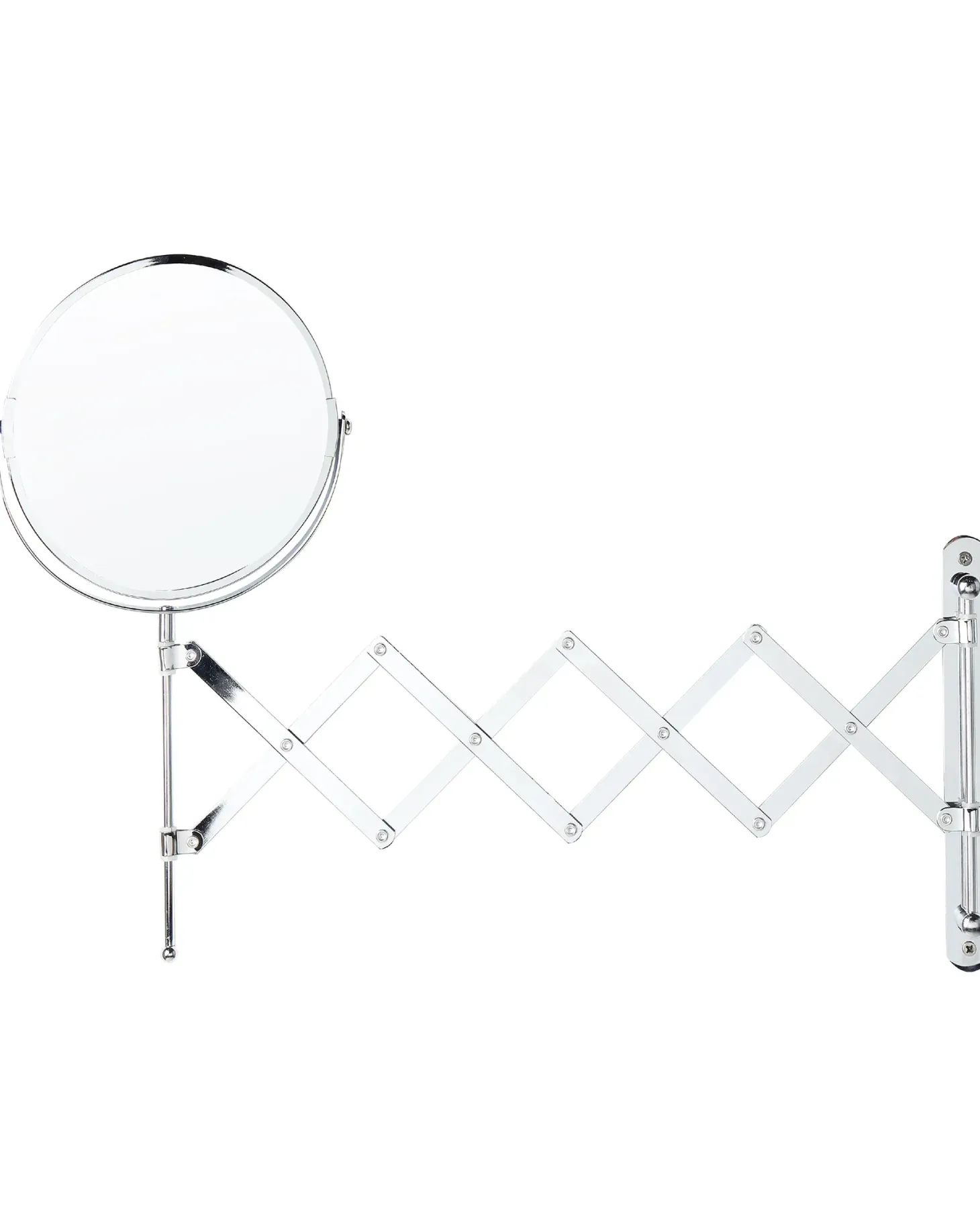 Lusterko kosmetyczne ścienne na wysięgniku YVELINES 57 cm 36 cm Metal Srebrny