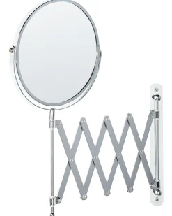 Lusterko kosmetyczne ścienne na wysięgniku YVELINES 57 cm 36 cm Metal Srebrny