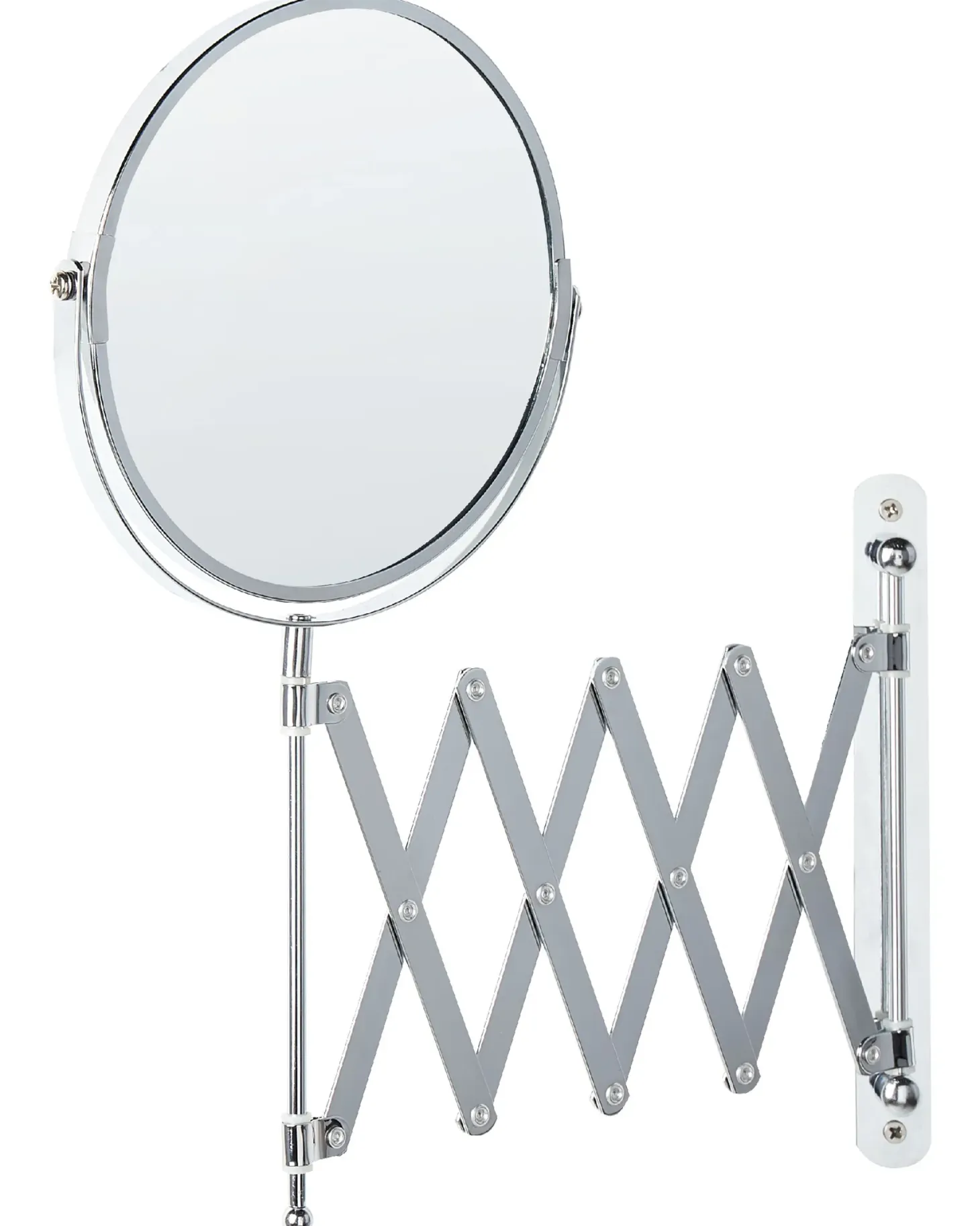 Lusterko kosmetyczne ścienne na wysięgniku YVELINES 57 cm 36 cm Metal Srebrny