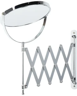 Lusterko kosmetyczne ścienne na wysięgniku YVELINES 57 cm 36 cm Metal Srebrny