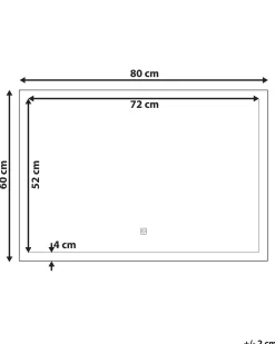 Lustro łazienkowe LED ARGENS 80 cm 60 cm Srebrny