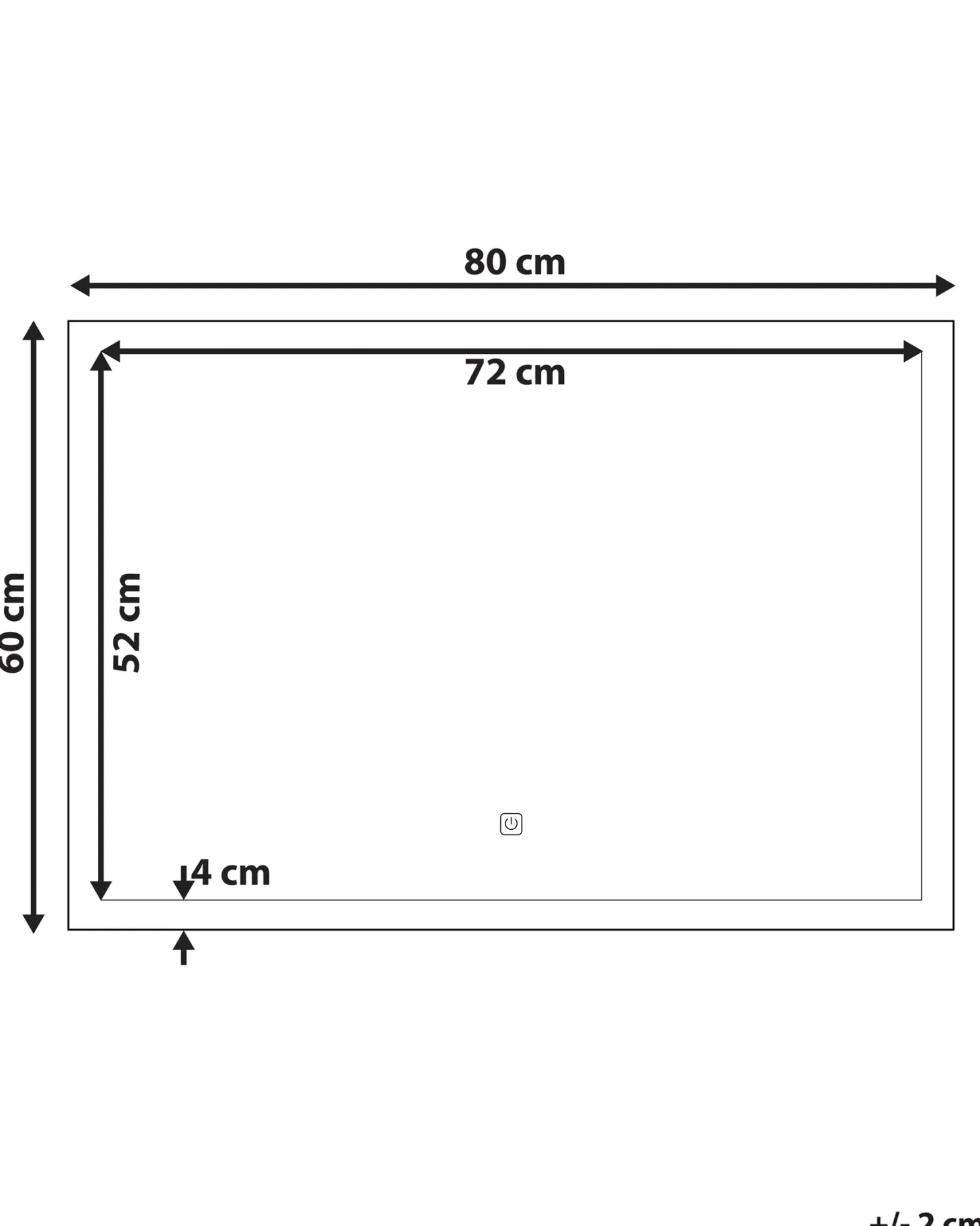 Lustro łazienkowe LED ARGENS 80 cm 60 cm Srebrny