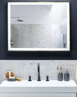 Lustro łazienkowe LED ARGENS 90 cm 70 cm Srebrny