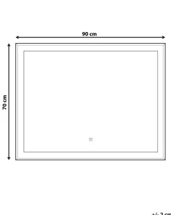 Lustro łazienkowe LED ARGENS 90 cm 70 cm Srebrny