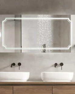 Lustro łazienkowe LED ARROMACHNES 120 cm 60 cm Srebrny