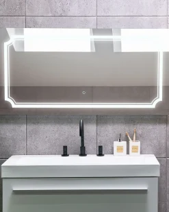 Lustro łazienkowe LED ARROMACHNES 120 cm 60 cm Srebrny