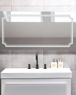 Lustro łazienkowe LED ARROMACHNES 120 cm 60 cm Srebrny