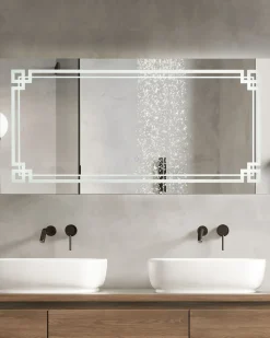 Lustro łazienkowe LED AVRANCHES 120 cm 60 cm Srebrny