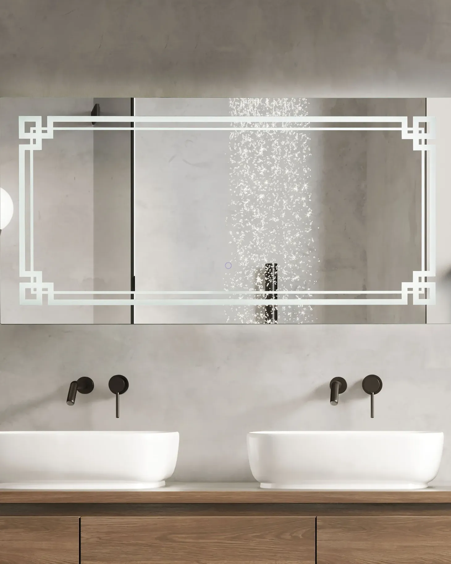 Lustro łazienkowe LED AVRANCHES 120 cm 60 cm Srebrny