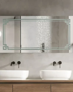 Lustro łazienkowe LED AVRANCHES 120 cm 60 cm Srebrny