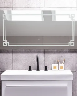 Lustro łazienkowe LED AVRANCHES 120 cm 60 cm Srebrny