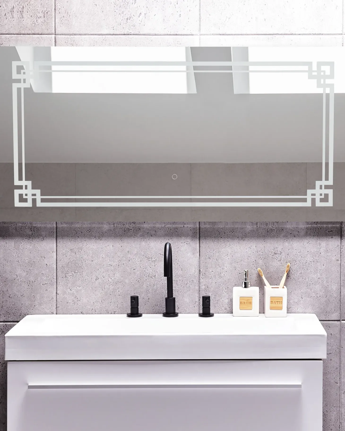 Lustro łazienkowe LED AVRANCHES 120 cm 60 cm Srebrny