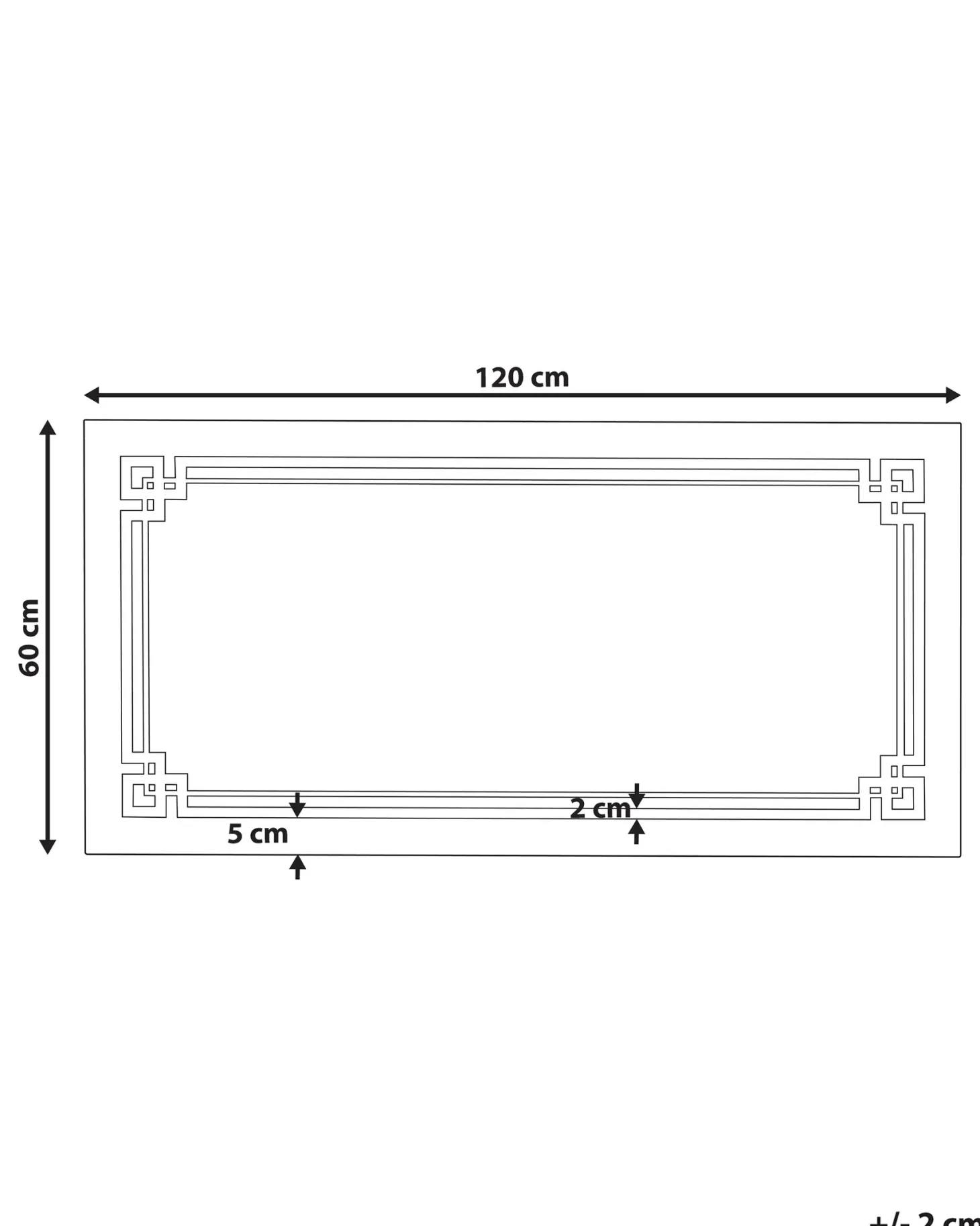 Lustro łazienkowe LED AVRANCHES 120 cm 60 cm Srebrny