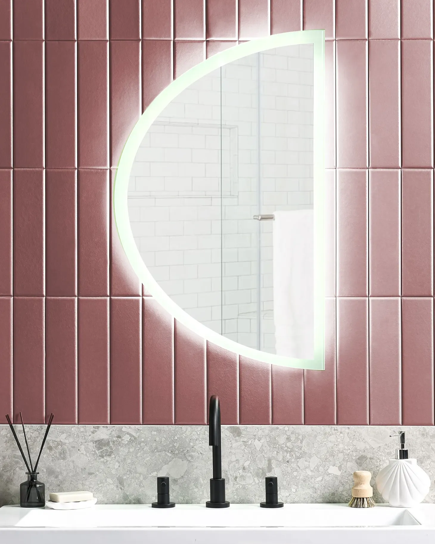 Lustro łazienkowe LED BEZONS 49 cm 80 cm Srebrny