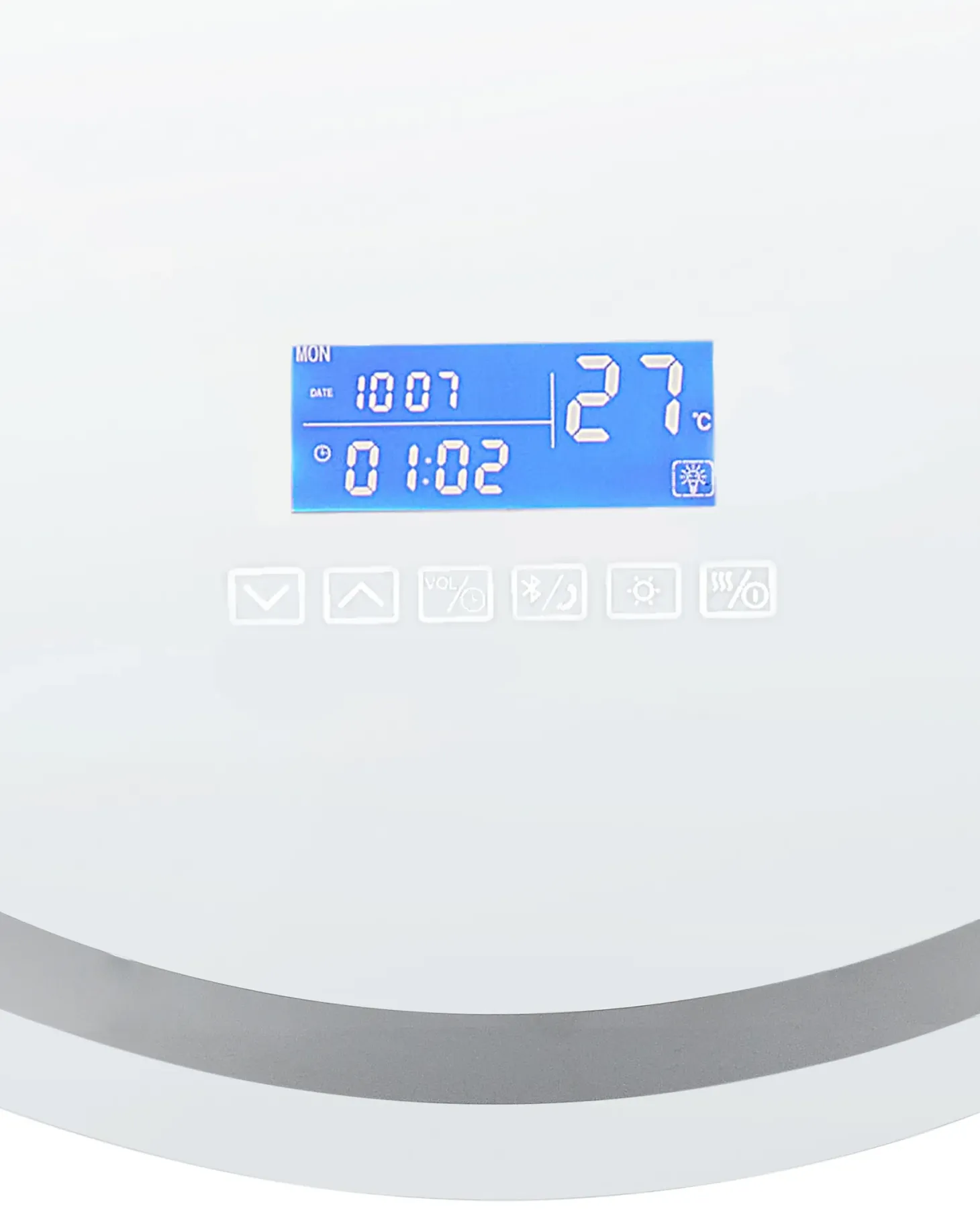 Lustro łazienkowe LED BROGNON 60 cm 60 cm Wbudowany głośnik Bluetooth Srebrny